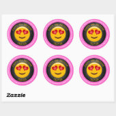 Cute Girly Emoji Birthday Party Ronde Sticker (Vel)