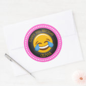 Cute Girly Emoji Birthday Party Ronde Sticker (Envelop)