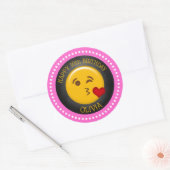 Cute Girly Emoji Birthday Party Ronde Sticker (Envelop)
