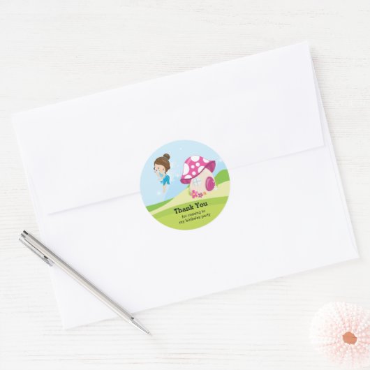 Cute girly fairy ronde sticker (Envelop)