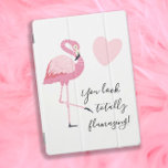 Cute Girly Flamingo Volledig ontvlammend Roze Wit iPad Pro Cover<br><div class="desc">Cute en girly roze flamingo iPad Pro cover met grappige tekst: "Je ziet er geweldig uit."</div>