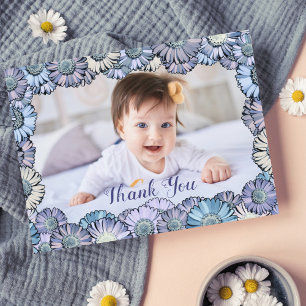 Cute Girly Floral Pastel Boho Daisy Custom Photo Briefkaart