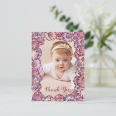 Cute Girly Floral Pastel Boho Daisy Custom Photo Briefkaart (Staand voorkant)