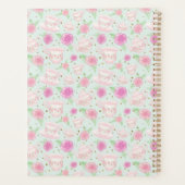 Cute Girly Floral Tea Cups Pattern Personalized Planner (Achterkant)