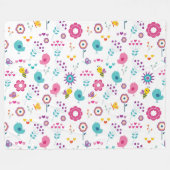 Cute Girly Flower Garden with Birds and Bees Fleece Deken (Voorkant (Horizontaal))