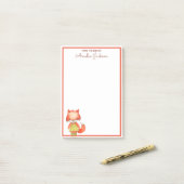 Cute Girly Fox Woodland Animal Post-it® Notes (Op bureau)