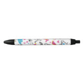 Cute Girly Fun Unicorn Rainbow Stars Butterflies Zwarte Inkt Pen (Voorkant)