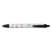 Cute Girly Fun Unicorn Rainbow Stars Butterflies Zwarte Inkt Pen (Achterkant)
