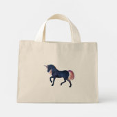 Cute Girly Gepersonaliseerd Celestial Navy Blue Un Mini Tote Bag (Achterkant)