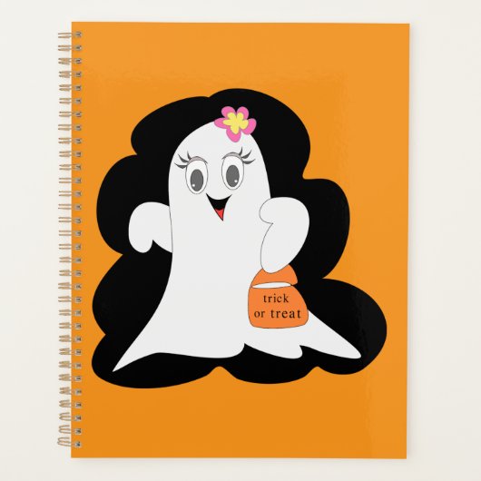 Cute Girly Ghost Halloween Trick or Treat Planner (Voorkant)