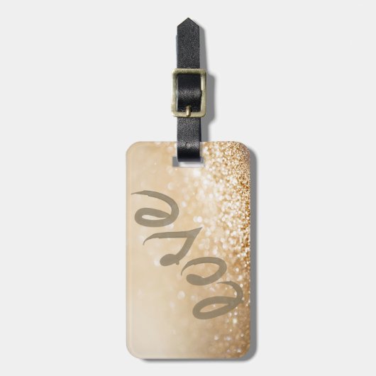 Cute Girly Glittery Bokeh, liefdesgericht Bagagelabel (Voorkant verticaal)