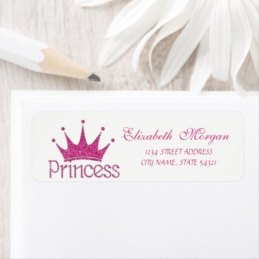 Cute Girly Glittery Tiara, prinses, adres label (Insitu)