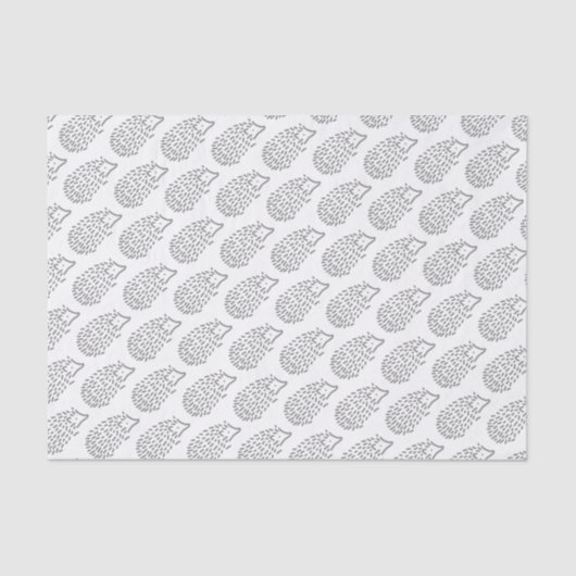 Cute Girly Gray Hedgel Kinder Baby Girl Pattern Tissuepapier (Voorkant)