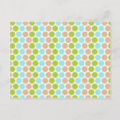 Cute Girly Green Blue Tan Polka Dots Pattern Briefkaart (Voorkant)