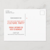 Cute Girly Happy Halloween Witch Costume Uitnodiging Briefkaart (Achterkant)