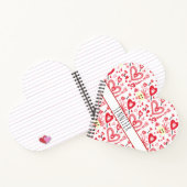Cute Girly Heart Doodle Red Pink, speciaal geperso Notitieboek (Binnen)