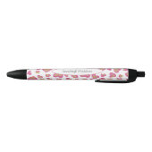 Cute Girly Heart Pattern Monogram Zwarte Inkt Pen (Bodem)