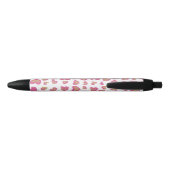 Cute Girly Heart Pattern Monogram Zwarte Inkt Pen (Achterkant)