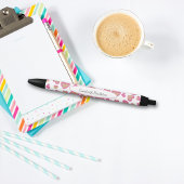 Cute Girly Heart Pattern Monogram Zwarte Inkt Pen