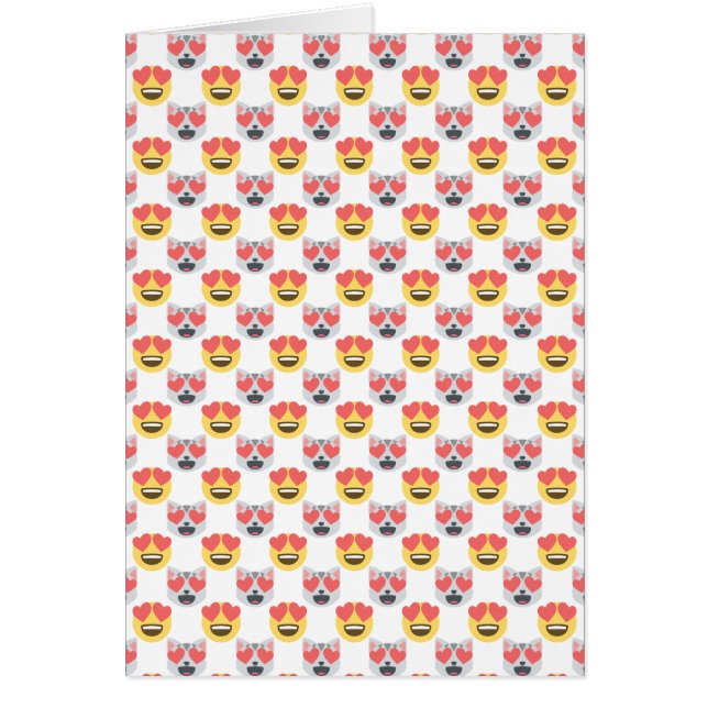 Cute Girly in Love Hearts Cat Emoji Pattern (Voorkant)