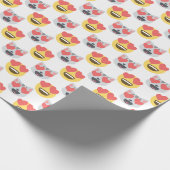 Cute Girly in Love Hearts Cat Emoji Pattern Cadeaupapier (Hoek)