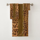 Cute Girly Jaguar Pattern Animal Print & Stiletto Bad Handdoek (Insitu)