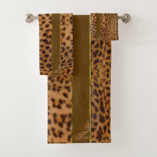 Cute Girly Jaguar Pattern Animal Print & Stiletto Bad Handdoek