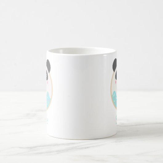 Cute Girly Kawaii Panda Beer Donut Name Mok (Center)