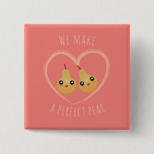 Cute Girly Kawaii We maken een perfecte paarse Hum Vierkante Button 5,1 Cm