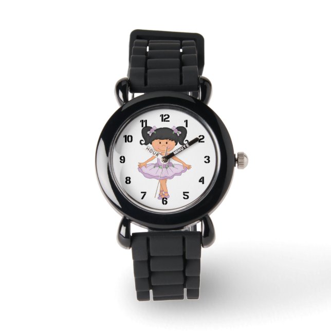 Cute Girly Kind Ballerina Horloge (Voorkant)