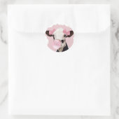 Cute Girly Koe Blowblegum Ronde Sticker (Tas)