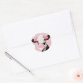 Cute Girly Koe Blowblegum Ronde Sticker (Envelop)