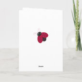 Cute Girly Ladybugs, Sequins, Bow, Birthday Kaart (Achterkant)