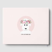 Cute Girly Lamb Waterverf Flowers Baby shower Gastenboek (Achterkant)
