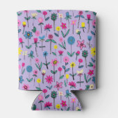 Cute Girly Lila Bright Floral Pattern Blikjeskoeler (Achterkant)