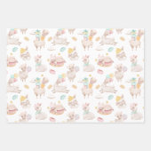 Cute Girly Llama Fun Gift Inpakpapier Vel (Voorkant)