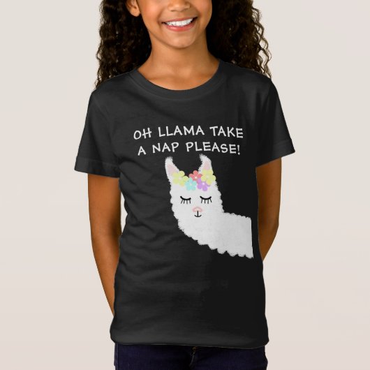 Cute Girly Llama Quote T-shirt (Voorkant)