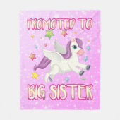 Cute Girly Magical Unicorn PROMOTED TO Big Sister Fleece Deken (Voorkant)