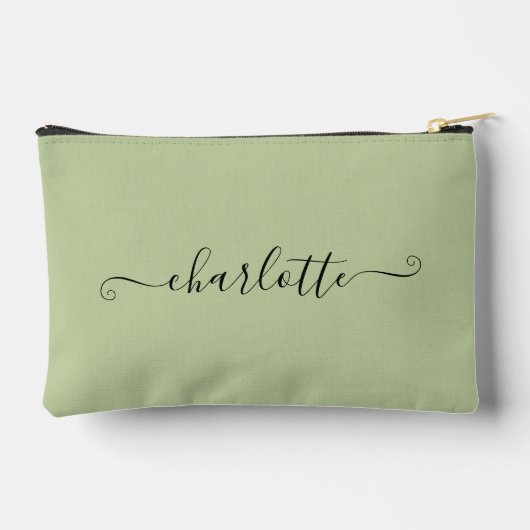 Cute Girly Minimalist Custom Name | Sage Green Etui (Achterkant)