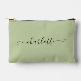 Cute Girly Minimalist Custom Name | Sage Green Etui