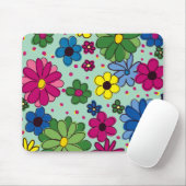 Cute, Girly Mint Green met kleurrijke Floral Muismat (Met muis)