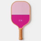 Cute Girly Modern Pink Monogrammed Initialen Pickleball Paddle (Voorkant)
