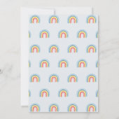 Cute Girly Modern Rainbow en naam 1st Birthday Kaart (Achterkant)