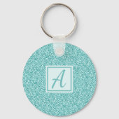 Cute Girly Monogram Blue Sparkle Sleutelhanger (Voorkant)