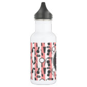 Cute girly monogram cosmetica strepen patroon waterfles  (Links)
