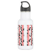 Cute girly monogram cosmetica strepen patroon waterfles  (Achterkant)