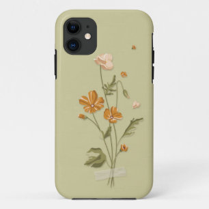 Cute Girly oranje blooming floral Hoesje-Mate Case-Mate iPhone Case