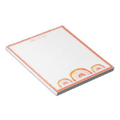 Cute Girly Oranje Waterverf Rainbow Personalized Notitieblok (Schuin)