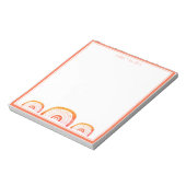 Cute Girly Oranje Waterverf Rainbow Personalized Notitieblok (Linkerzijde)