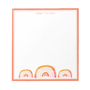 Cute Girly Oranje Waterverf Rainbow Personalized Notitieblok